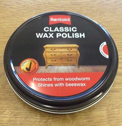 Classic Wax polish for blocking woodworm holes and killing any eggs laid in the holes