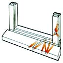 Treatment layout drawing for Boron in window frames, to kill and prevent woodworm and rot